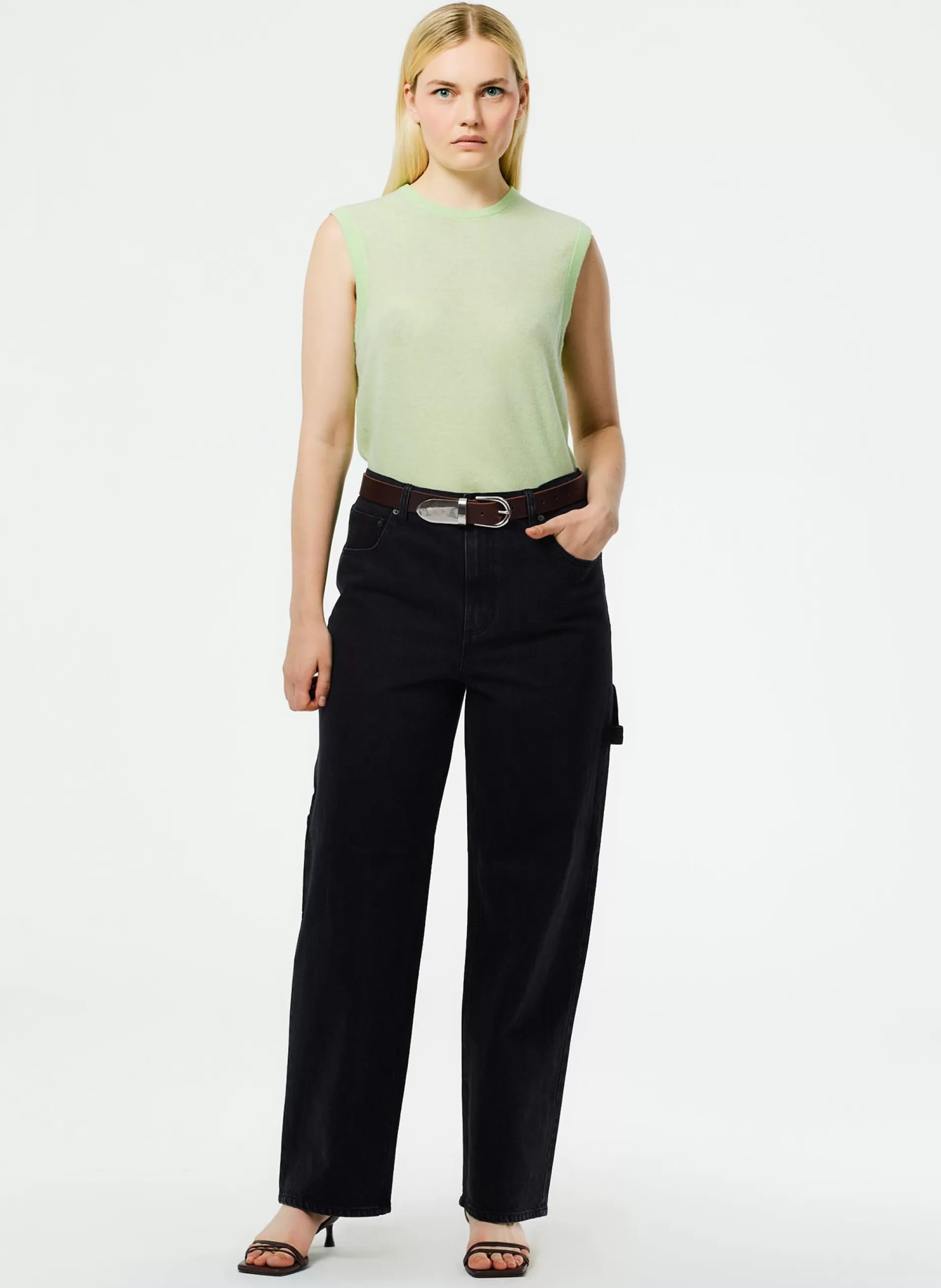 Sale Tibi Denim Slouchy Carpenter Jean Black
