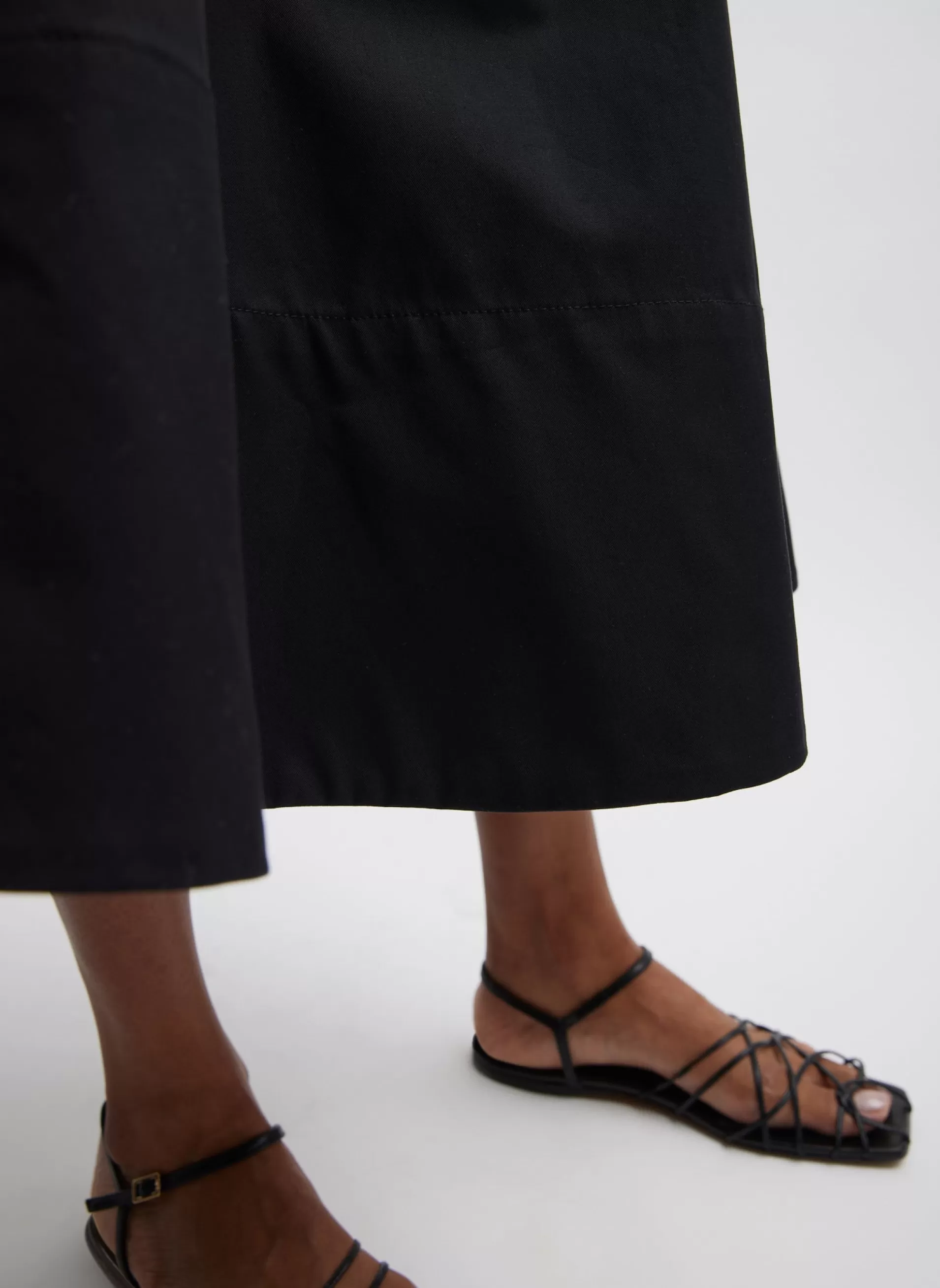 Best Sale Tibi Bonded Luxe Twill Circle Skirt Black