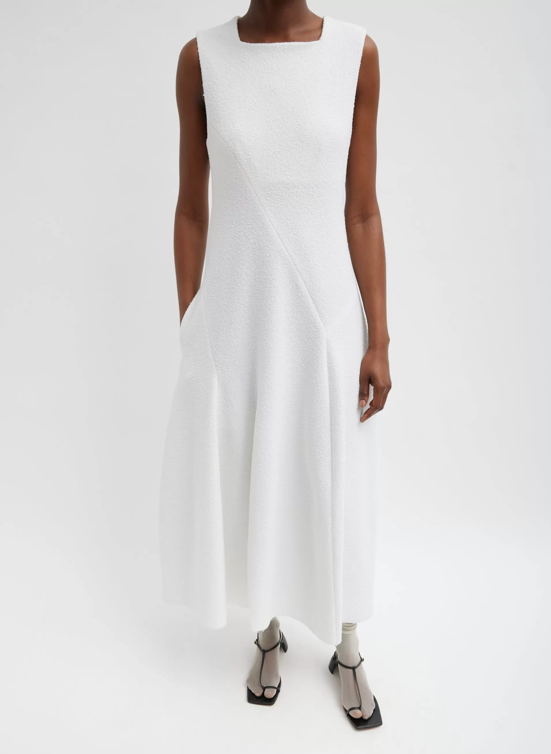 Store Tibi Boucle Knit Sculpted Dress White