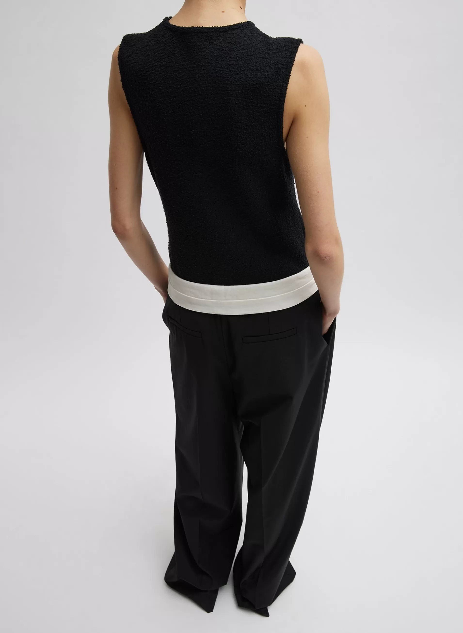 Online Tibi Boucle Knit Sleeveless Top Black