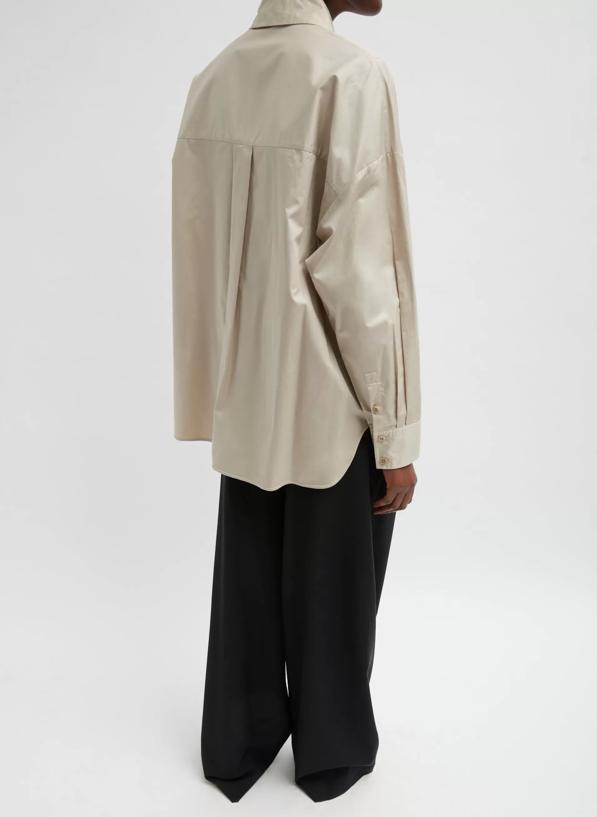 Discount Tibi Eco Poplin Asymmetrical Shirt Ash