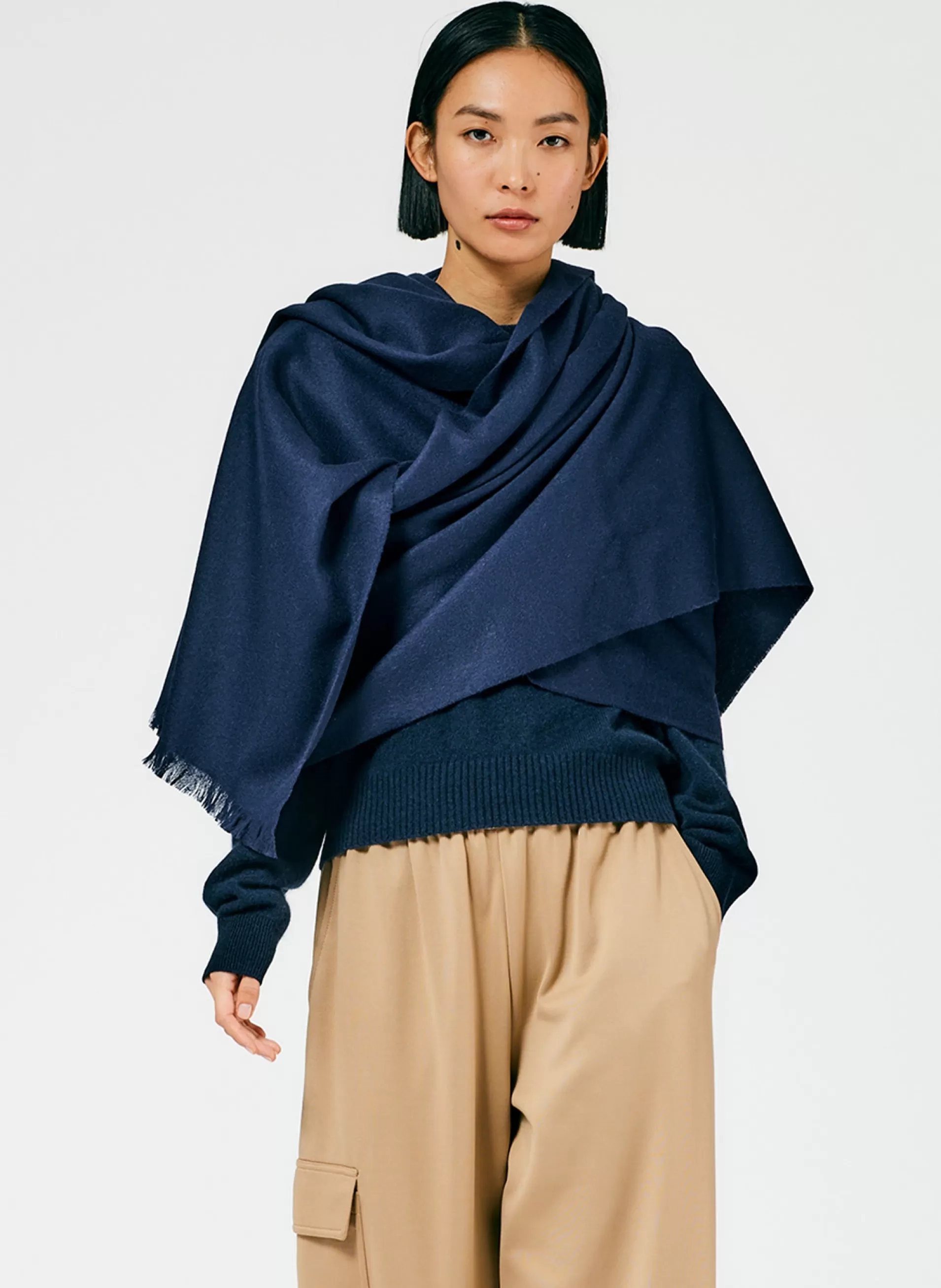 Flash Sale Tibi Fringe Scarf Navy