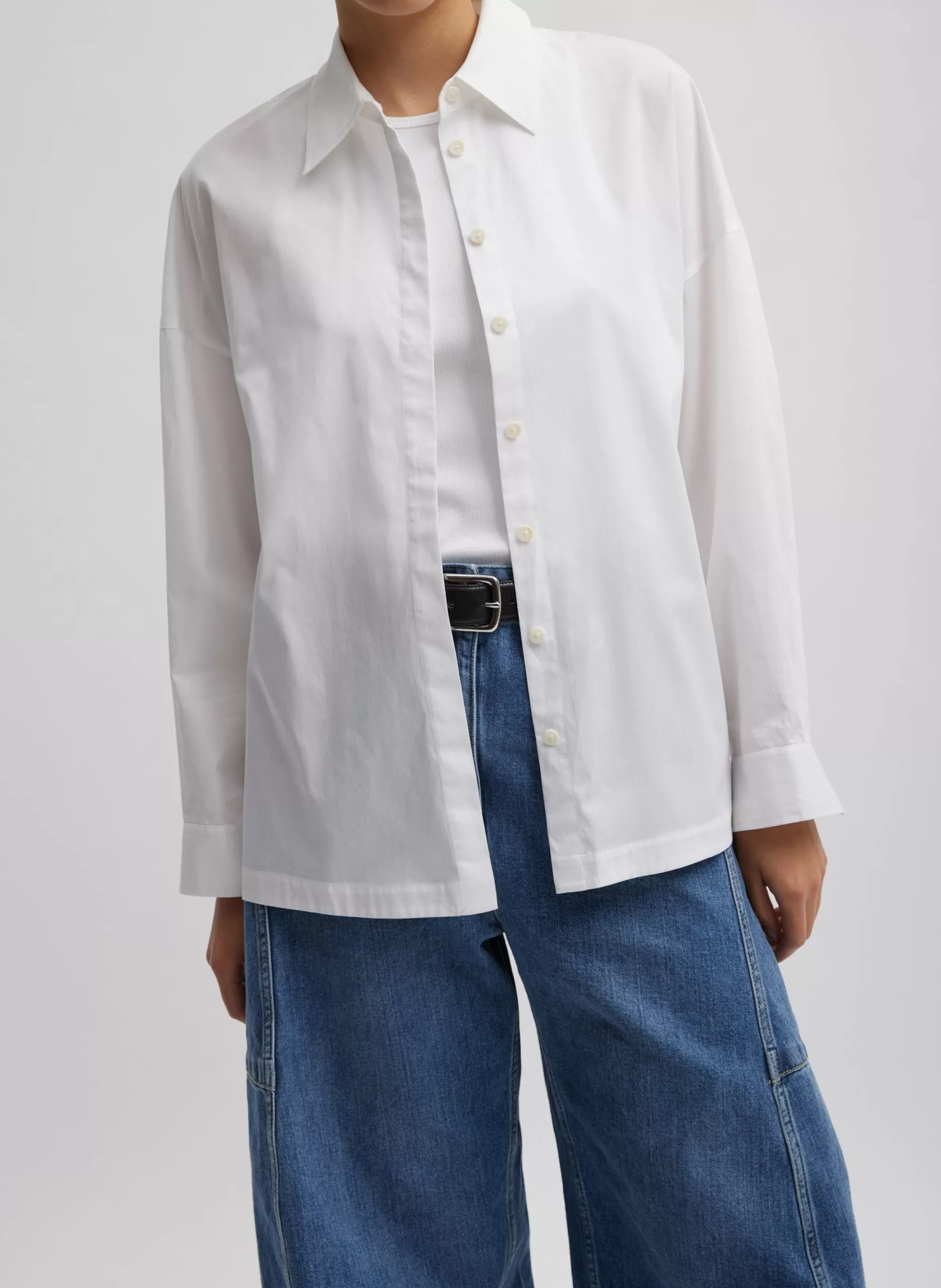 Store Tibi Gabe Oversized Shirt White