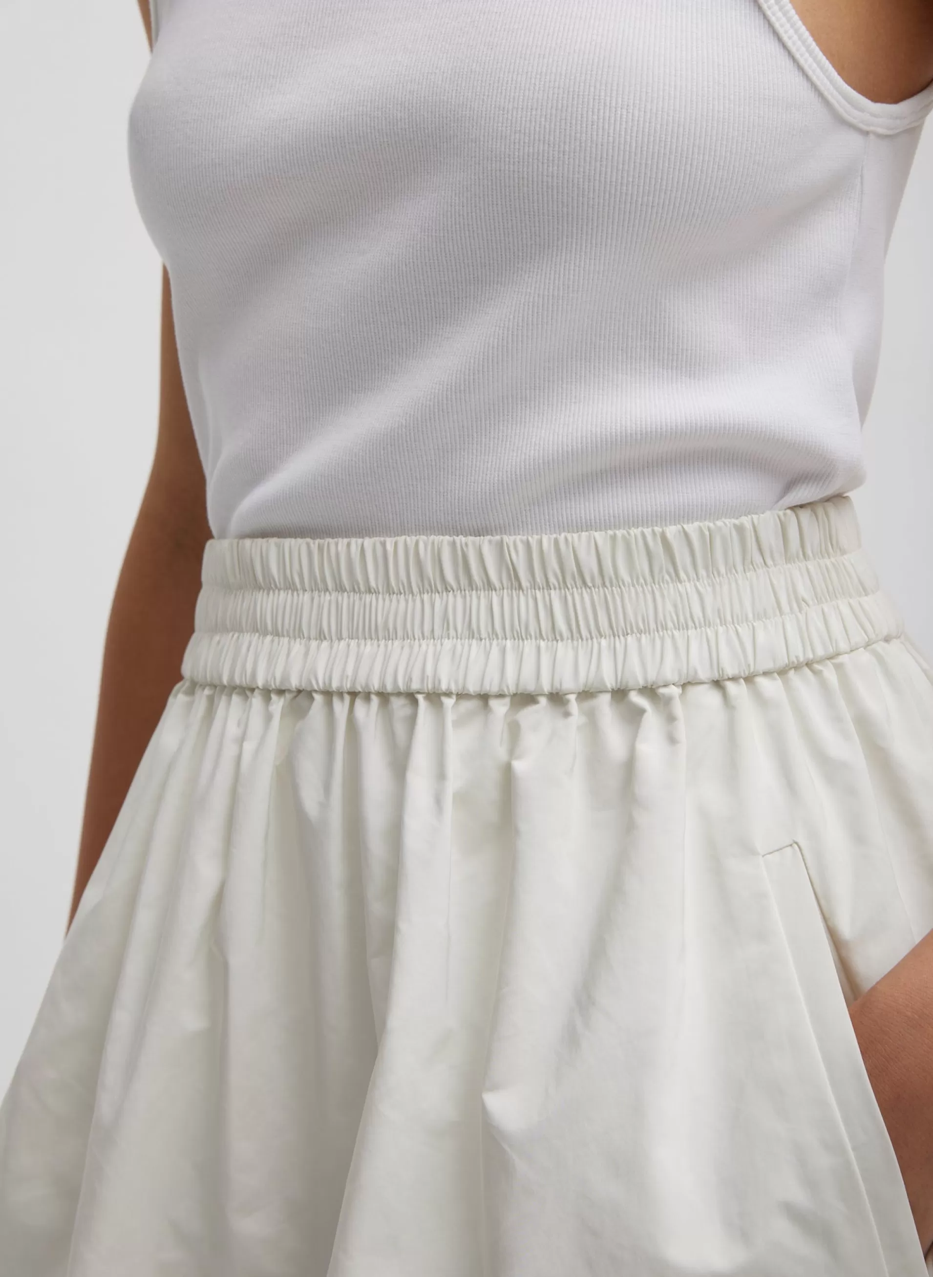 Flash Sale Tibi Nylon Pull On Full Skirt White