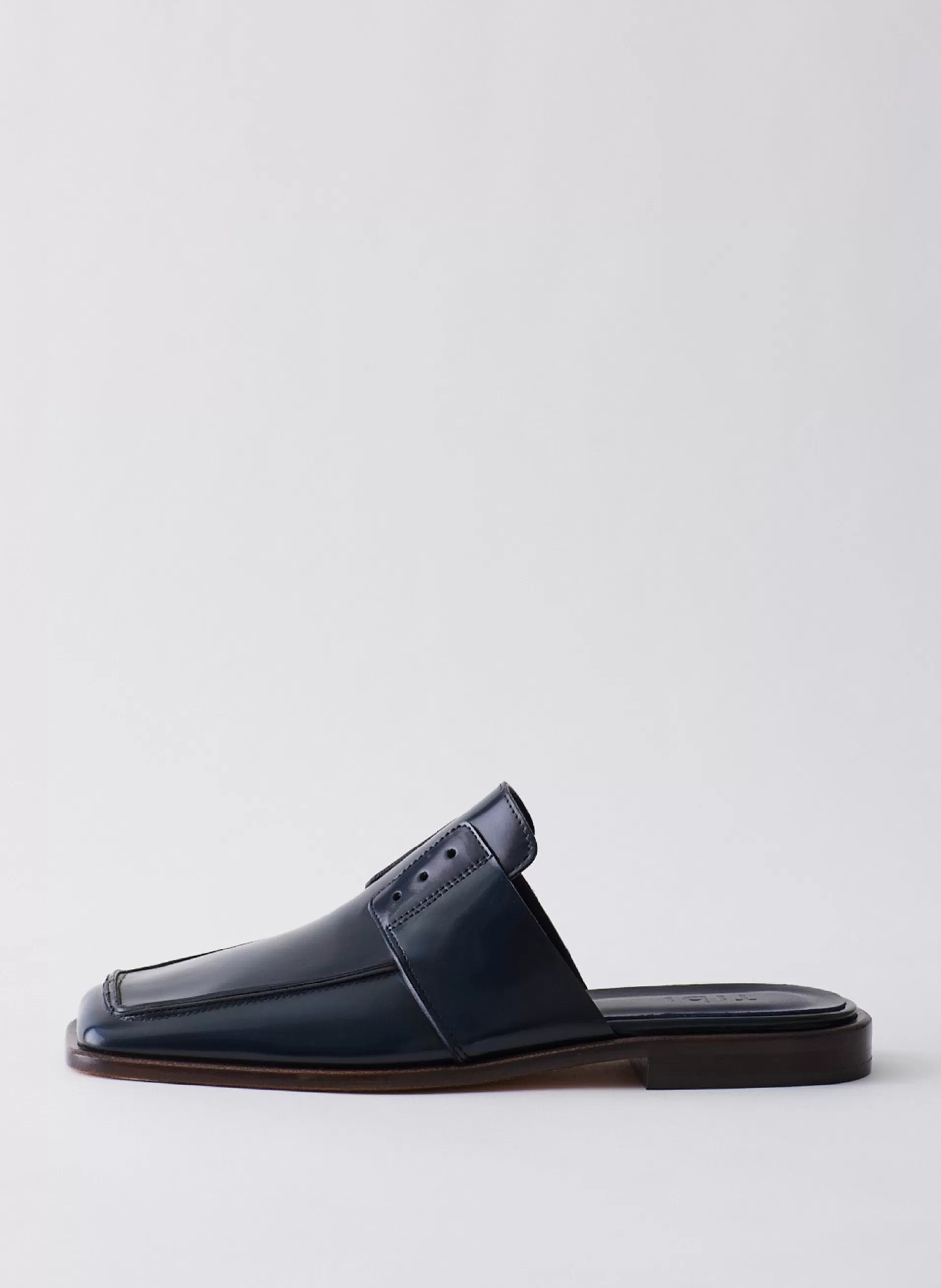 Shop Tibi Pedro Slide Square Toe Loafer Navy