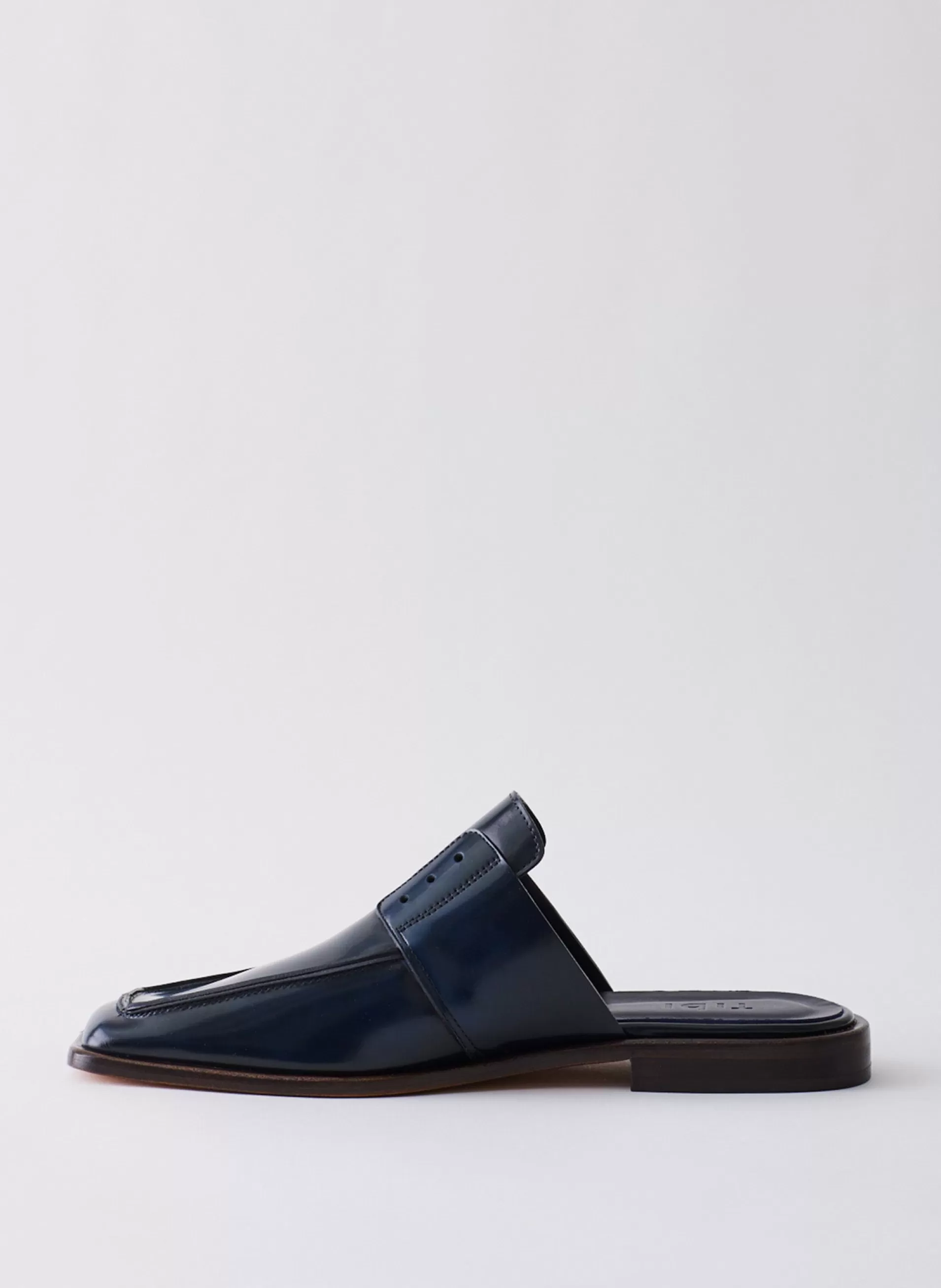 Shop Tibi Pedro Slide Square Toe Loafer Navy