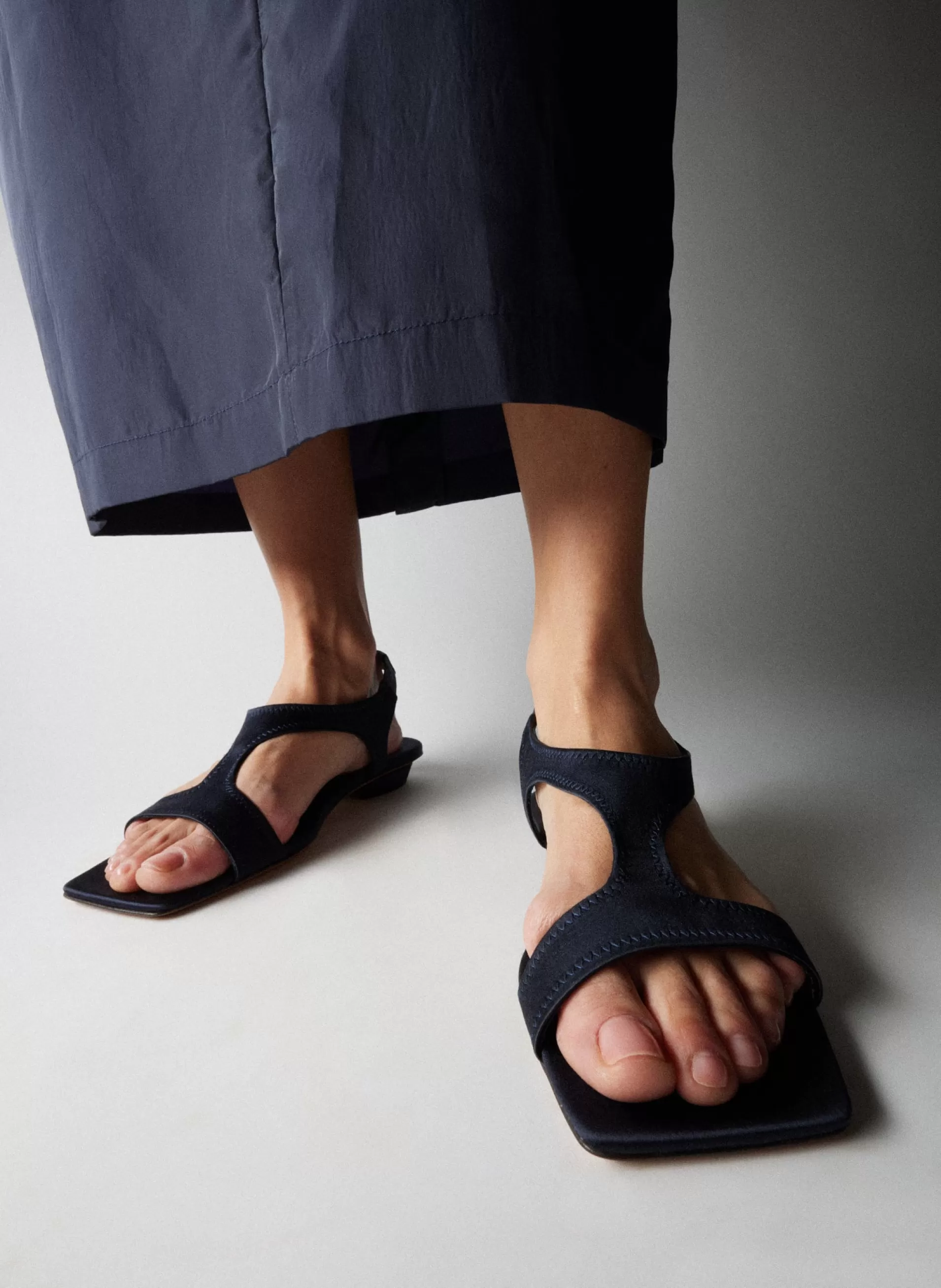 Best Tibi Rubin Satin Sandal Navy