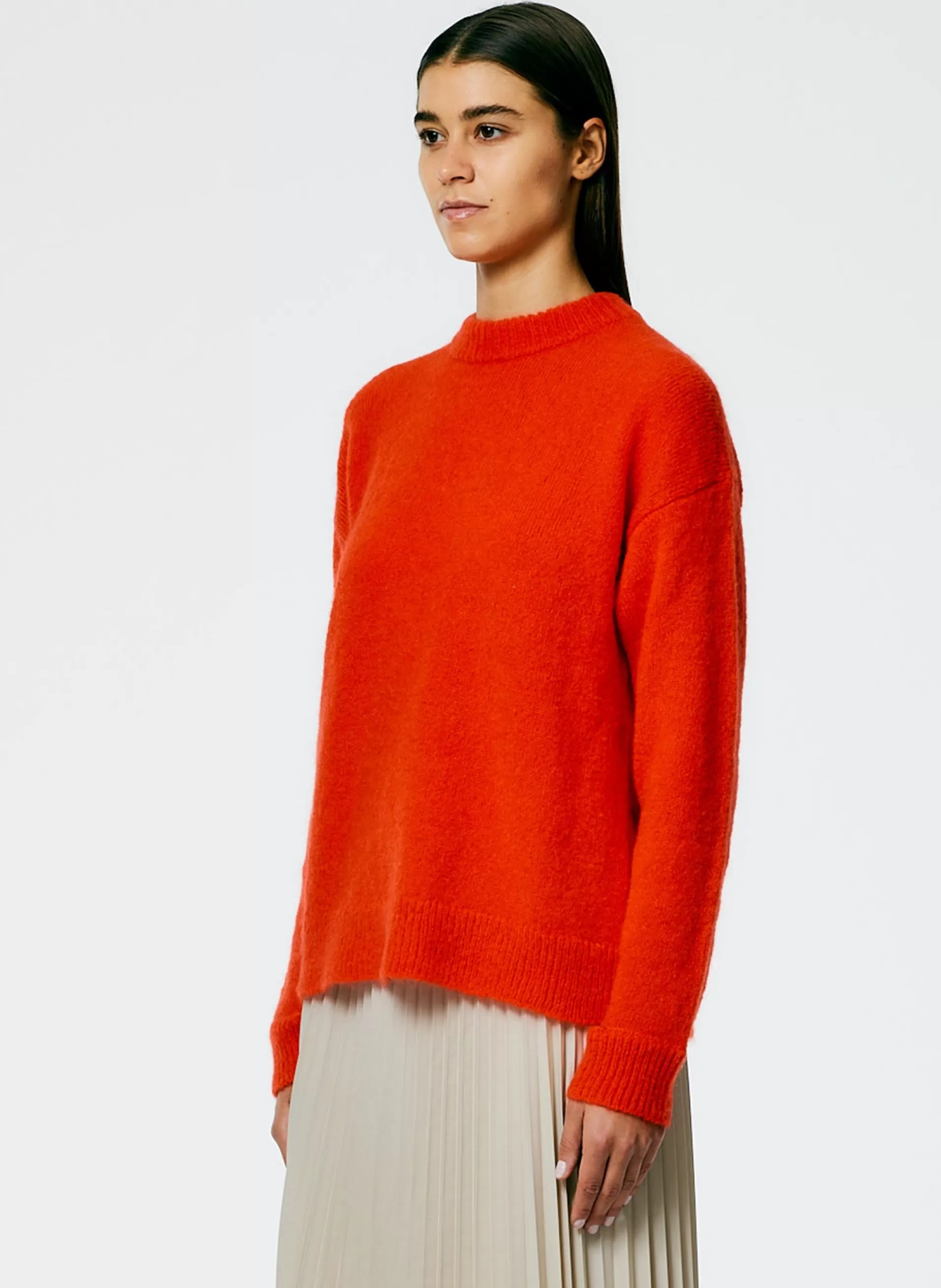 Cheap Tibi Soft Mohair Crewneck Easy Pullover Red