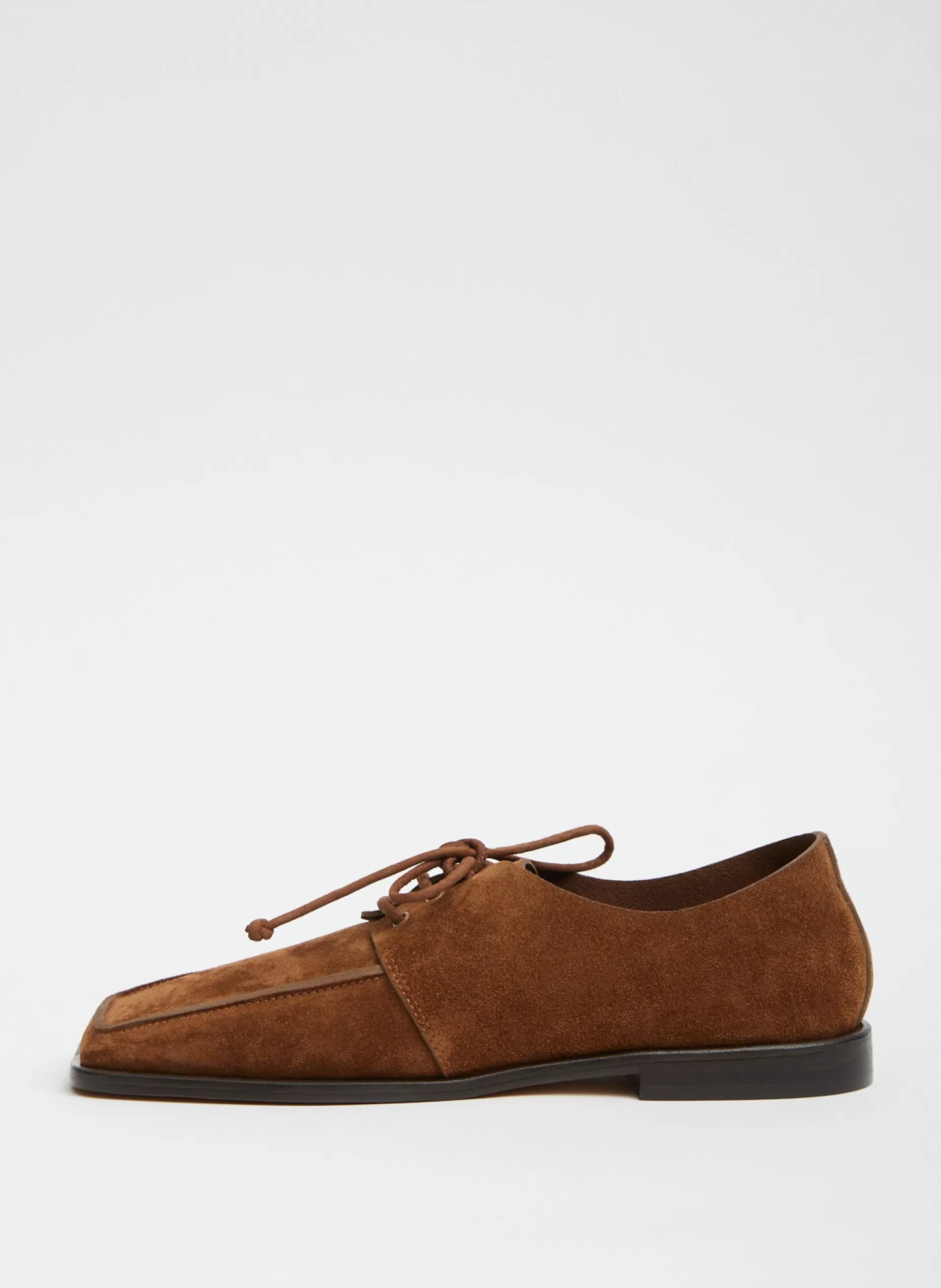 New Tibi Suede Brody Square Toe Loafer Hazelnut Brown