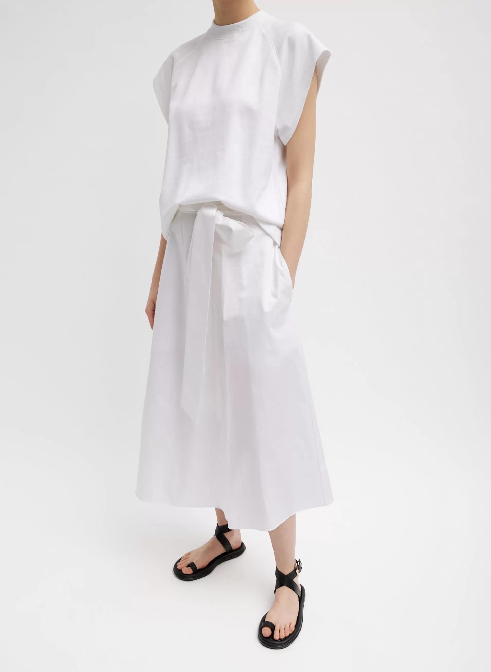 Sale Tibi Summer Sweatshirting Sleeveless Easy Top White