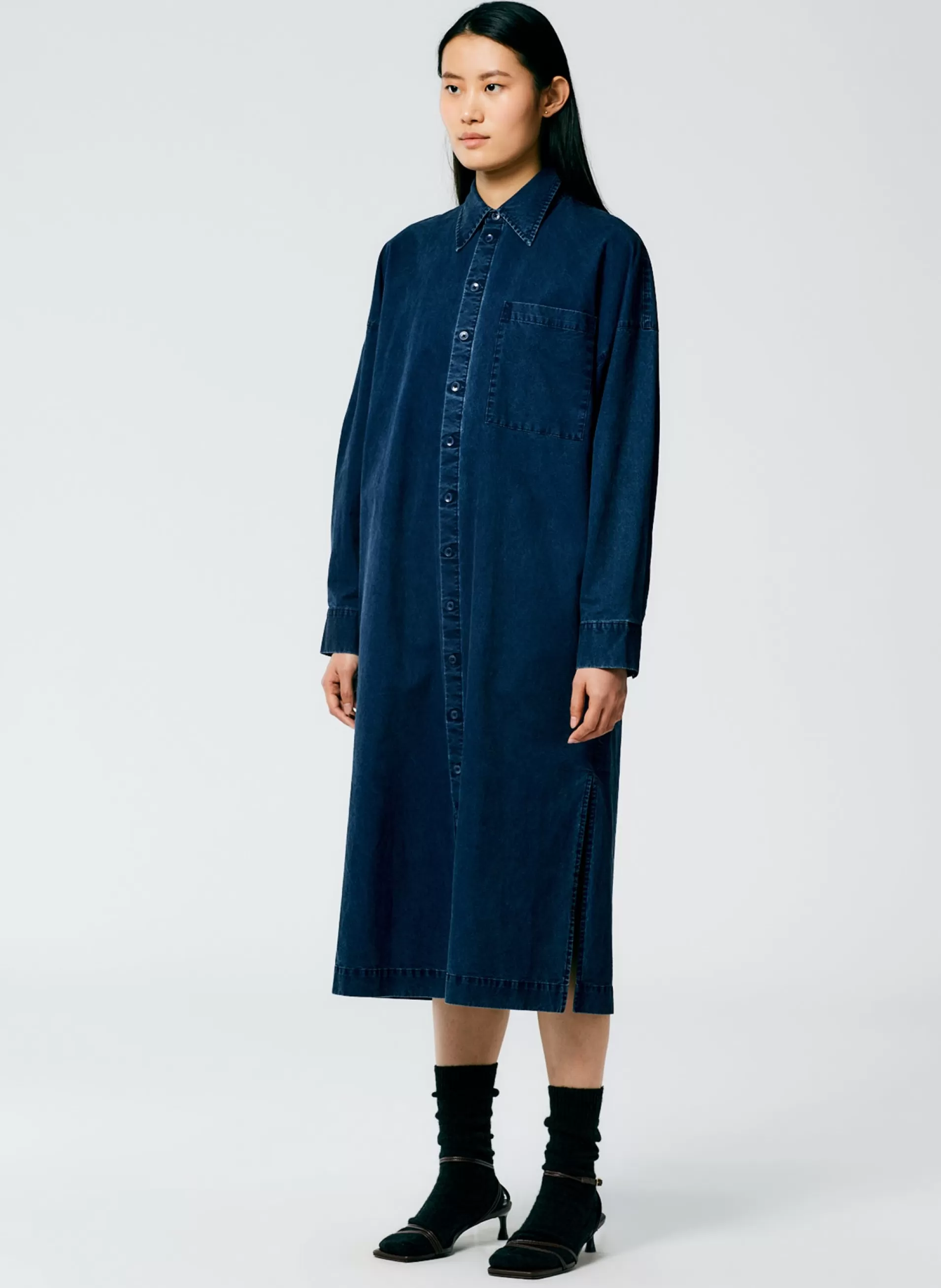 Cheap Tibi Tencel Cotton Shirtdress Blue