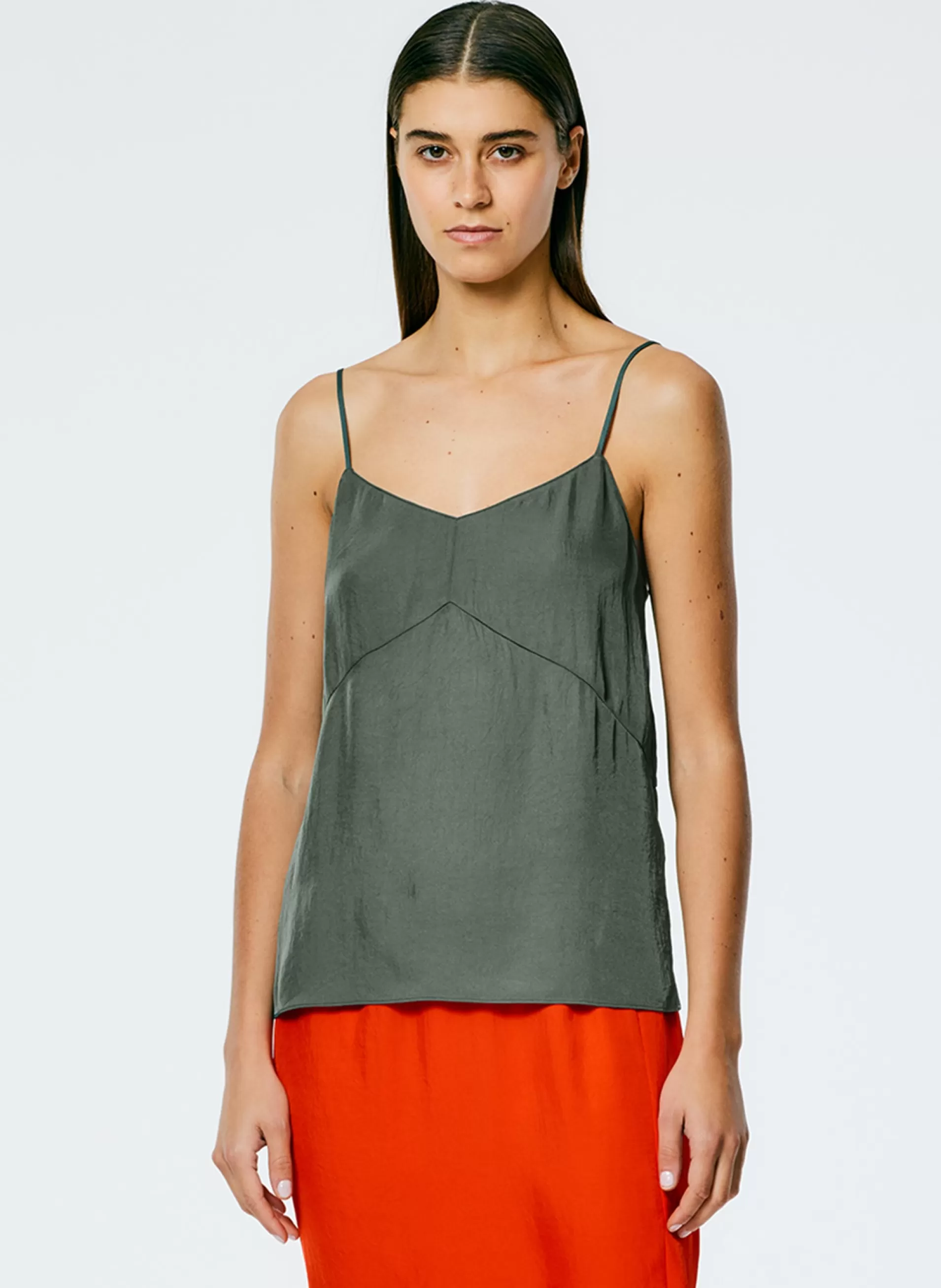 Fashion Tibi The Slip Cami Grey Pine