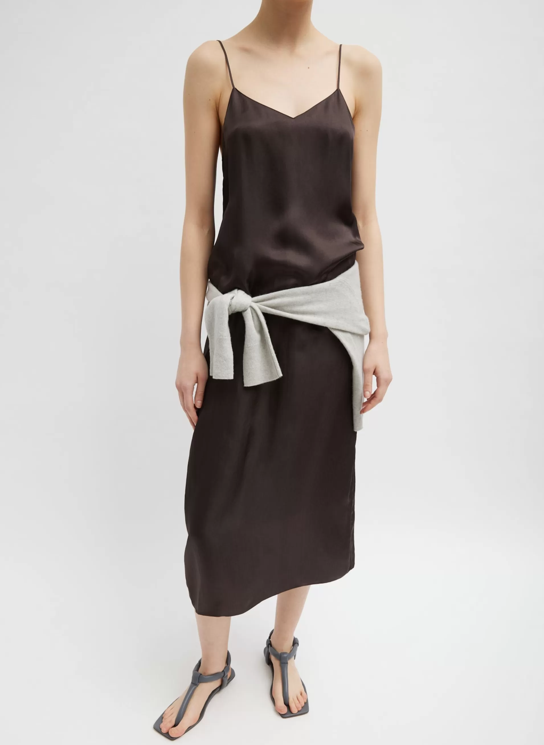 Best Sale Tibi The Slip Dress Brown