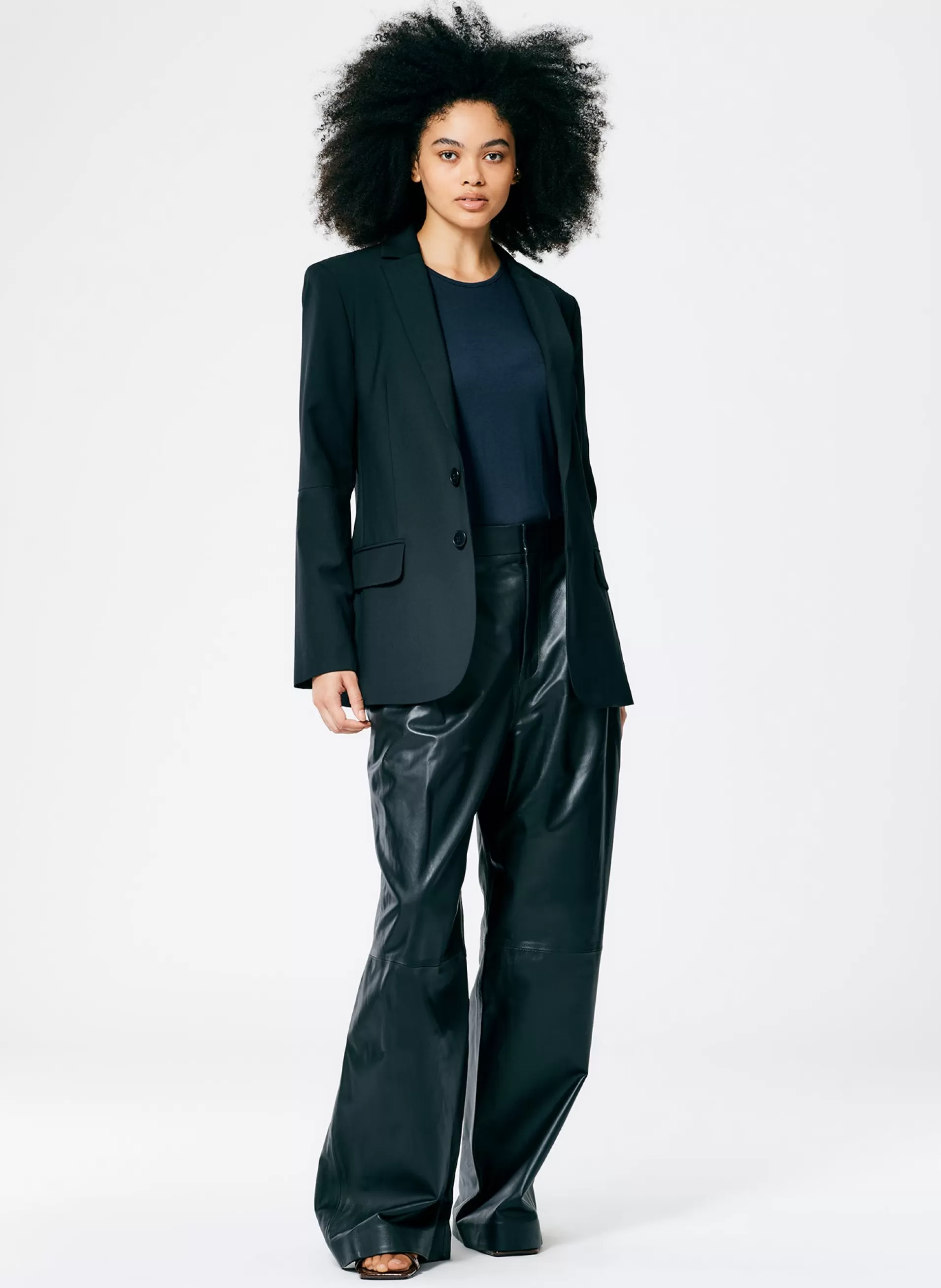 Best Tibi Tropical Wool Cutout Sleeve Marlon Blazer Black