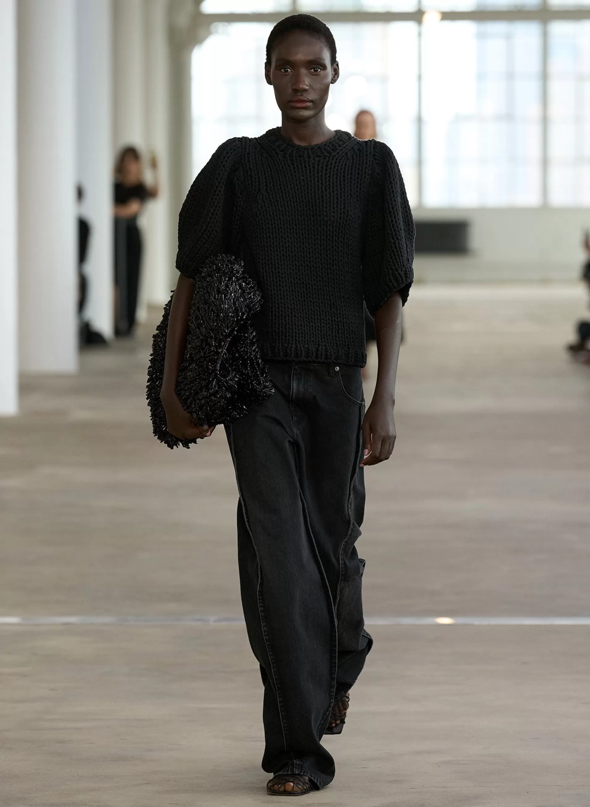 New Tibi Denim Tuck Jean Vintage Black