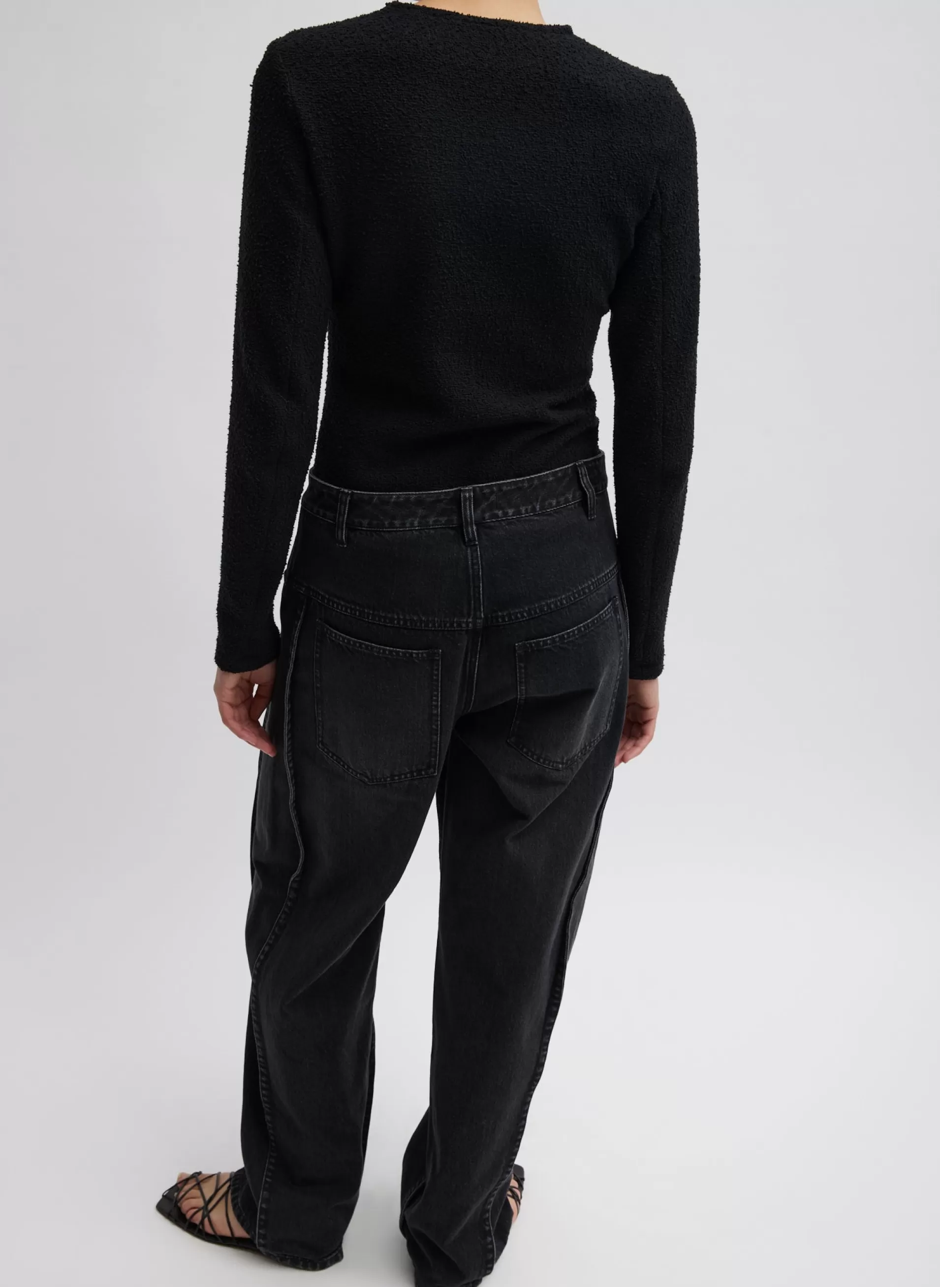 New Tibi Denim Tuck Jean Vintage Black