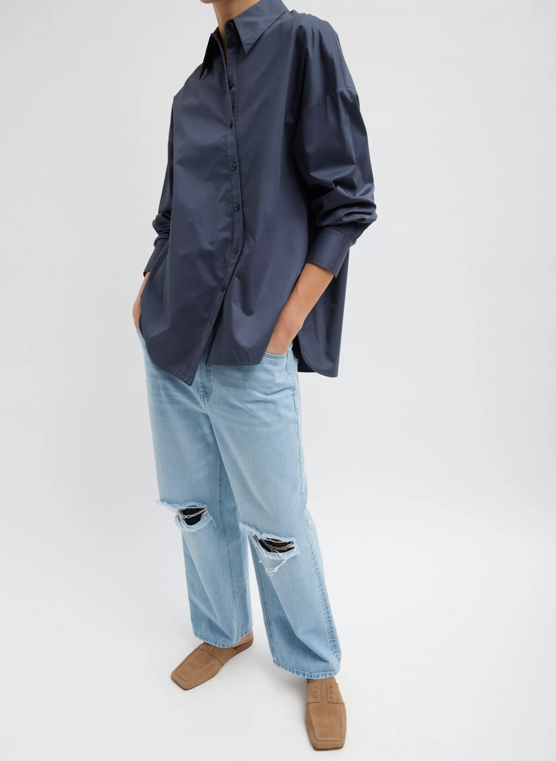 Cheap Tibi Vintage Wash Denim Ryder Jean Vintage Blue