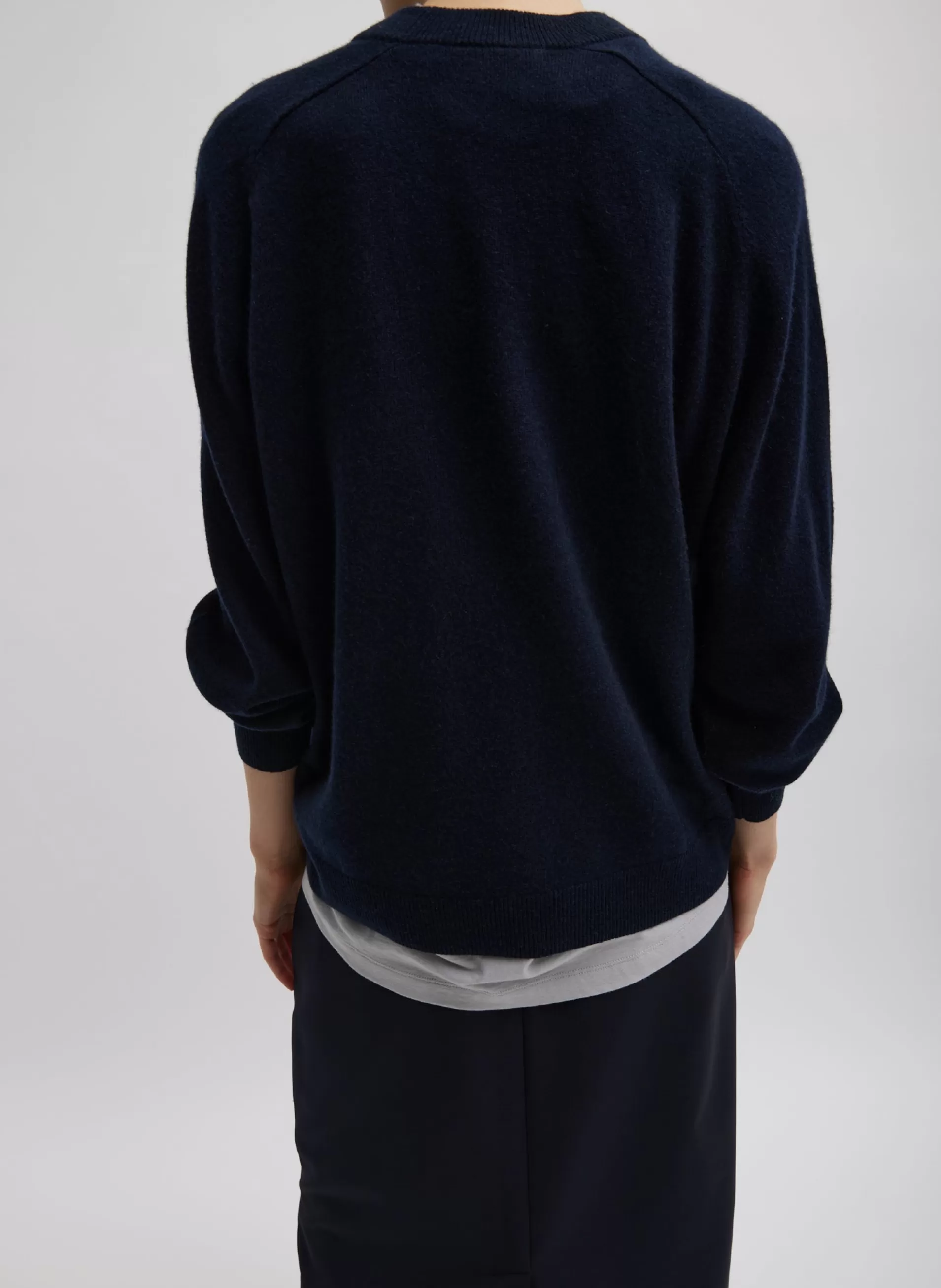 Cheap Tibi Washable Cashmere Crewneck Sweater Navy