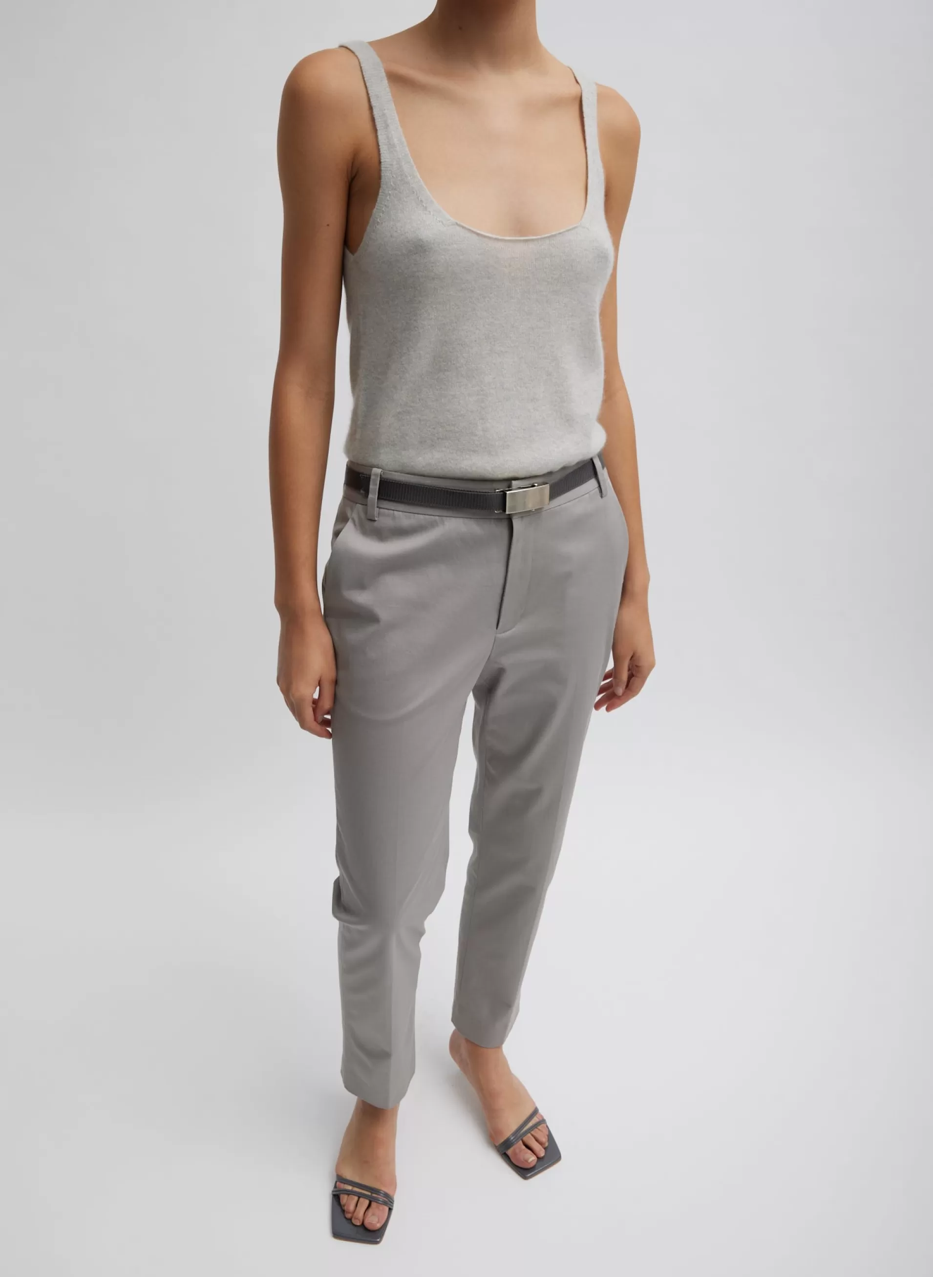 Sale Tibi Washable Cashmere Tank Sweater Light Heather Grey